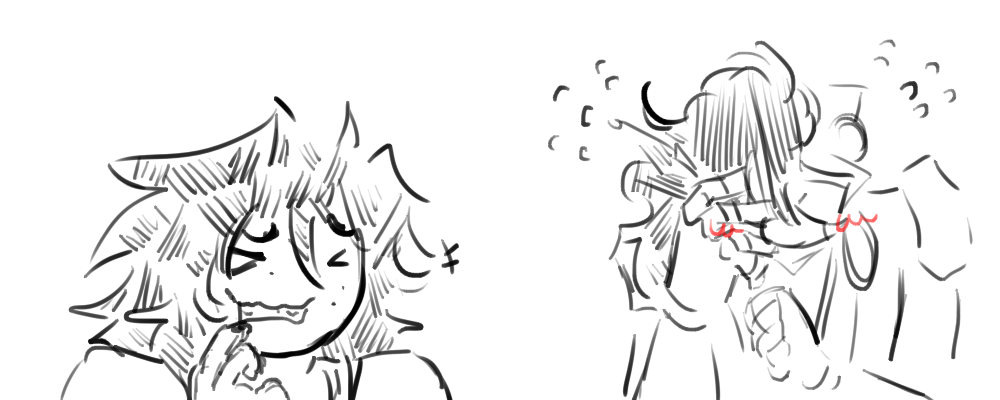 Party Death Machine 'blushes' and covers its face with its hand. Peyton is amused.